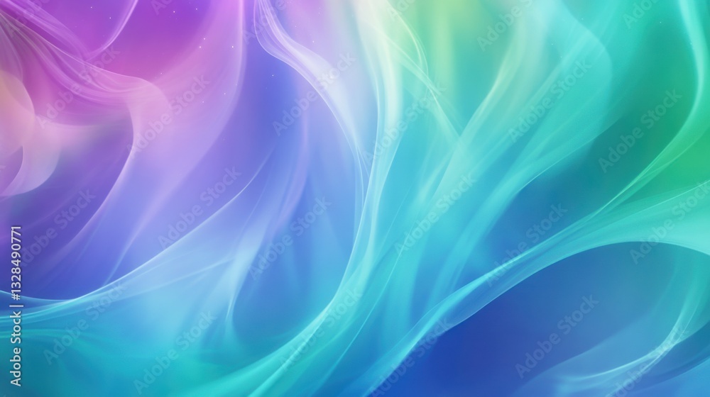 Wall mural a cosmic aurora abstract gradient background. featuring ethereal and magical hues