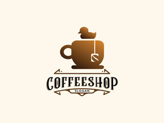 Coffee shop logo design vector template