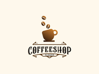 Coffee shop logo design vector template