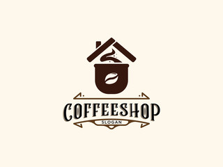 Coffee shop logo design vector template