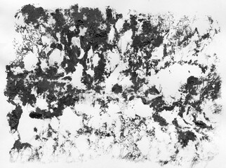 Top view bread texture imprint. Abstract sponge stamp structure. Bread slices pores surface. Minimalistic black print image.