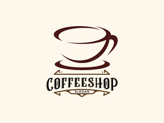 Coffee shop logo design vector template