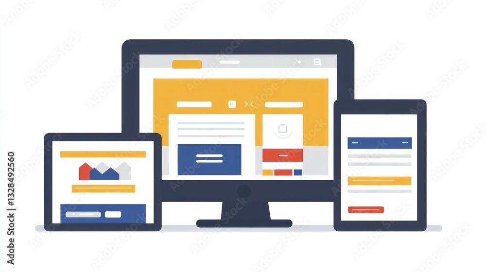 Wall mural responsive website design on devices