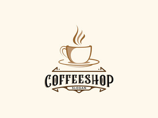 Coffee shop logo design vector template