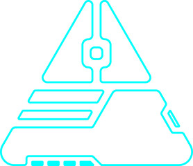 Obraz premium abstract hud geometric triangular shape with blue neon color. This vibrant graphic is perfect for a variety of creative projects. 