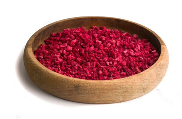 bowl of freeze-dried raspberries