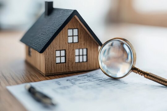 real estate concept with blueprint