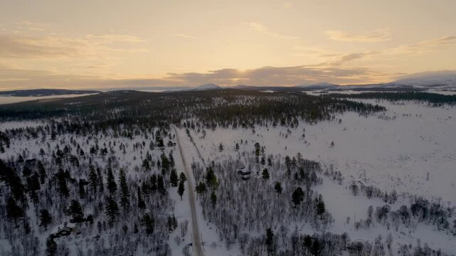 Ringebu Mountains - Scenic Winter View from Above, Norway