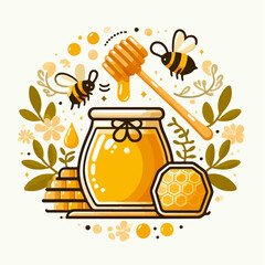 vector illustration of a honey
