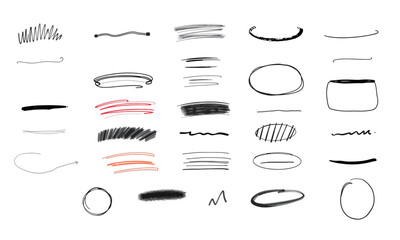 collection of hand drawn brush strokes and lines in various styles and colors, showcasing creativity and artistic expression. Perfect for design projects and illustrations