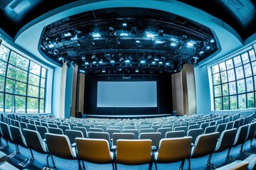 Naklejka premium empty conference hall with stage