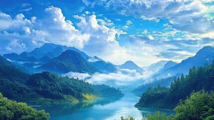 Fototapeta premium lake in the mountains