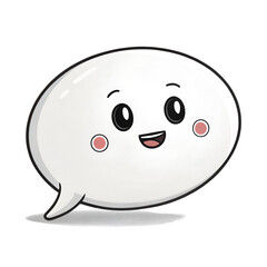 Blank white speech bubble isolated on white background