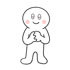 楽しい願い事をしている棒人間