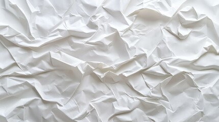 Obraz premium White crumpled and creased paper texture isolated on white background