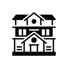 Black solid icon for house