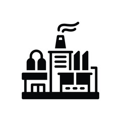 Black solid icon for industry