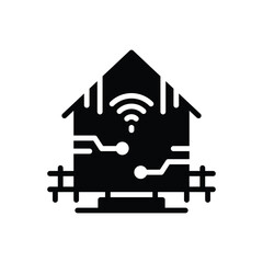 Black solid icon for smart home