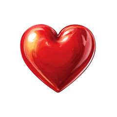 Perfect red heart vector isolated on PNG background