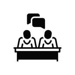 Black solid icon for communication