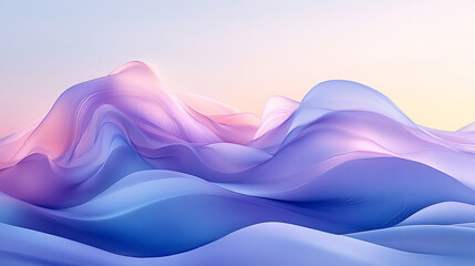 A mesmerizing blend of undulating curves and vibrant hues, where waves of blue, purple, and pink seamlessly flow into one another,