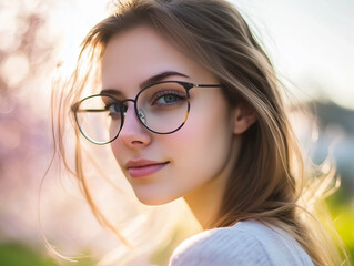 Fototapeta premium woman wearing eyeglasses