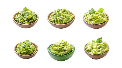 Pack Guacamole Set Against Transparent Background for Mexican Cuisine, Food Branding, or Recipe Design Projects
