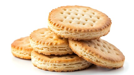 Big round delicious biscuits on a white