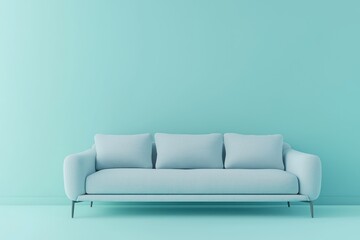 Modern room, simplicity emphasized with 2025 color trend sofa.