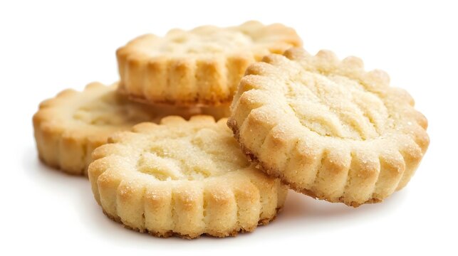 Butter cookies isolated on white background