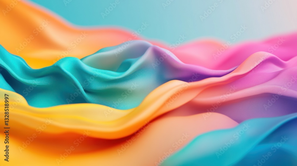 Aufkleber abstract colorful fabric waves seamless pattern design texture background pastel rainbow colors swir