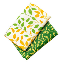 Sustainable Beeswax Wraps for Food Storage in Eco-Friendly Kitchen Design, isolated on transparent background.