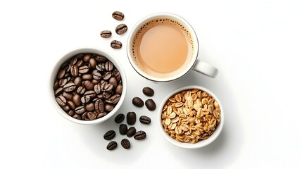 Obraz premium Cup of coffee with milk isolated on white