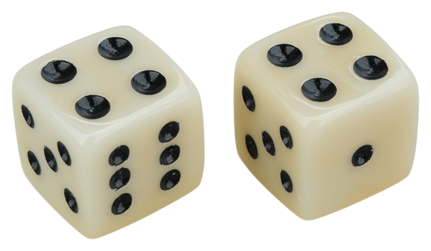 PNG Two white dices game accessory classic.