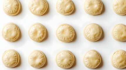 Mini croissant dough before bake isolated