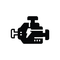 Black solid icon for engine turn up