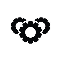 Black solid icon for gear