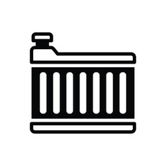 Black solid icon for radiator