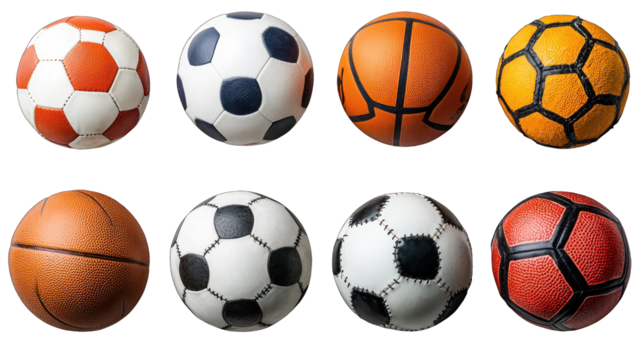 Collection of Various Sports Balls on White Background