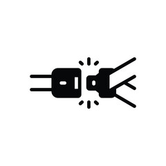 Black solid icon for safety belt