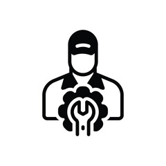 Black solid icon for technician