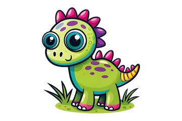 Obraz premium Cute Cartoon Dinosaur Illustration