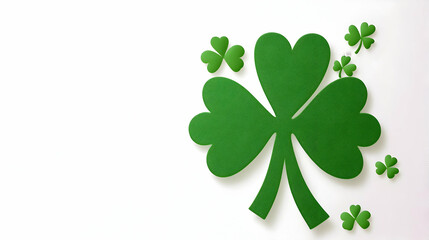 Green Shamrock with Heart Shapes for St. Patrick's Day Celebration