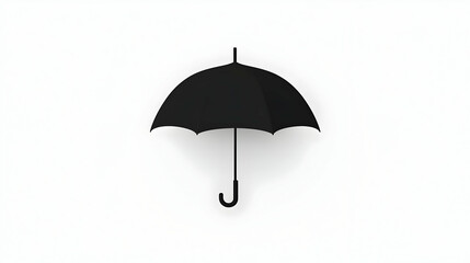 Black Umbrella Icon on Minimalist Background for Weather Themes