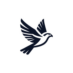 Minimalist flying falcon logo