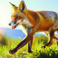 Fototapeta premium Wild fox in a meadow