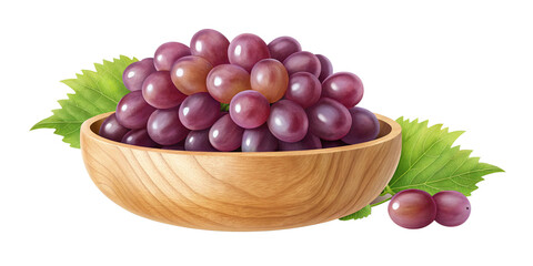 Obraz premium Bountiful Grapes: A Colorful Harvest in a Wooden Bowl 
