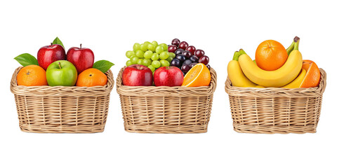 Baskets of Bounty: A Rustic Collection of Fresh Fruits
