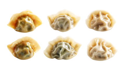 Pack Dumpling Set Against Transparent Background for Asian Cuisine Branding, Food Promotion, or Restaurant Design