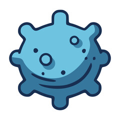 blue microbe bacteria virus disease flat color vector illustration template design